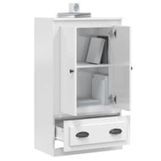 Greatstore Skříň highboard lesklá bílá 60 x 35,5 x 103,5 kompozitní dřevo