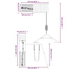 Vidaxl Dětské hřiště na zahradu masivní borové dřevo