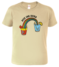 Hobbytriko Vtipné tričko - Piju jak duha (koktejl) Barva: Světlá khaki (28), Velikost: M