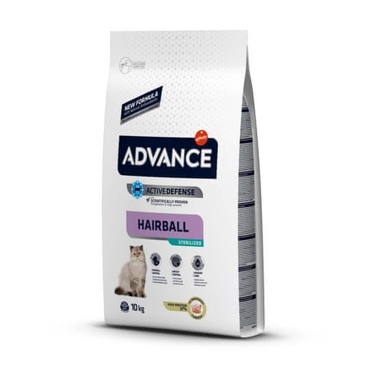 ADVANCE Hairball Sterilized - Suché Krmivo Pro Sterilizované Kočky 10kg