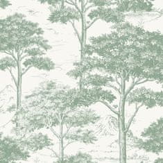 Zelená vliesová tapeta na zeď, les, stromy MN3009, Maison, 0,53 x 10,05 m