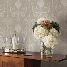 Vliesová tapeta na zeď světle šedá s květinovými ornamenty 113378, Laura Ashley, 0,52 x 10 m