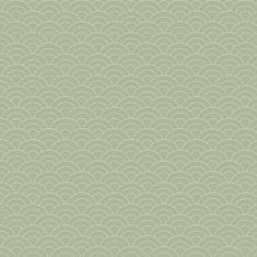 Zelená vliesová tapeta na zeď, obloukový vzor 6506-3, Batabasta, 0,53 x 10,05 m