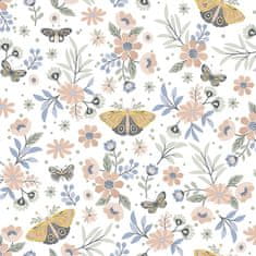 Vliesová květinová tapeta s motýly - M58105, My Kingdom, 0,53 x 10,05 m