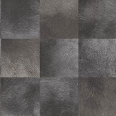 Vliesova tapeta, čtvercový vzor imitace šedé kožešiny 347327, Luxury Skins, 0,53 x 10,05 m
