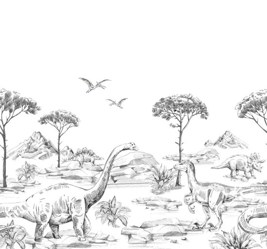 Vliesová obrazová tapeta Dinosauři 159063, 300 x 279 cm, Forest Friends