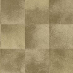 Hnědobéžová vliesová tapeta, čtvercový vzor imitace kožešiny 347324, Luxury Skins, 0,53 x 10,05 m