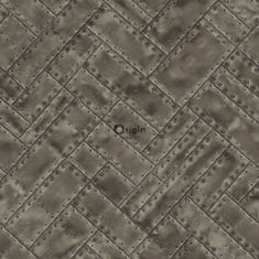 Vliesová tapeta, imitace kovově lesklých desek s nýty 337244, Matières - Metal, 0,53 x 10,05 m