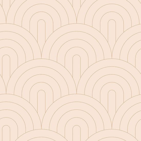 Béžová vliesová tapeta, geometrický obloukový vzor 139216, Art Deco, 0,53 x 10,05 m