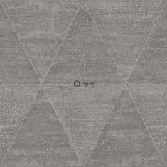 Vliesová tapeta na zeď šedá, imitace kovových trojúhelníků 337603, Matières - Metal, 0,53 x 10,05 m