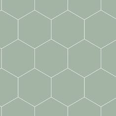 Zelená vliesová tapeta, geometrický vzor 139227, Art Deco, 0,53 x 10,05 m