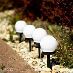 LUMILED 10x Solární zahradní lampa LED do země BÍLÁ KOULE 10cm
