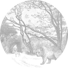 Samolepící kruhová obrazová tapeta Les, lesní zvířátka 159070, průměr 70 cm, Forest Friends