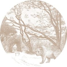 Samolepící kruhová obrazová tapeta Les, lesní zvířátka 159085, průměr 140 cm, Forest Friends
