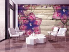 Vliesová obrazová tapeta Prkna s květy 22112, 416 x 254 cm, Photomurals