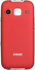 Evolveo EasyPhone XD, mobilní telefon pro seniory s nabíjecím stojánkem (červená barva)