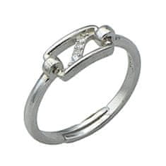 LS Stříbrný prsten jemný roztahovací s kamínky