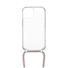 FIXED Pouzdro Pure Neck s růžovou šňůrkou na krk pro Samsung Galaxy A15/A15 5G