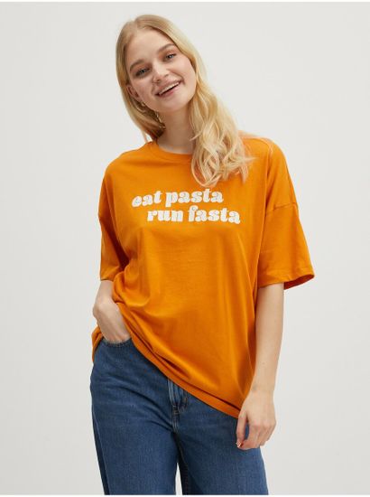Noisy May Oranžové dámské oversize tričko Noisy May Ida