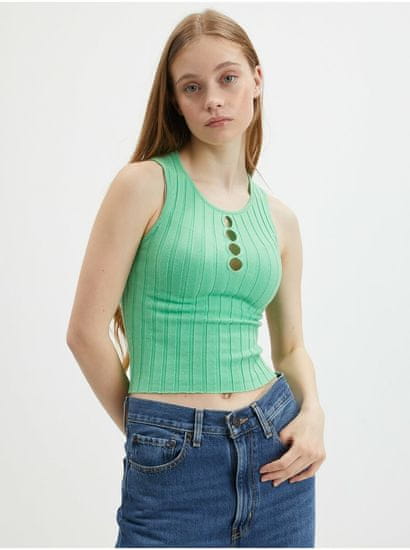 Noisy May Světle zelené crop top tílko Noisy May Frey