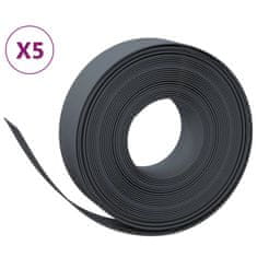 Vidaxl Travní lemy 5 ks šedé 10 m 15 cm polyethylen