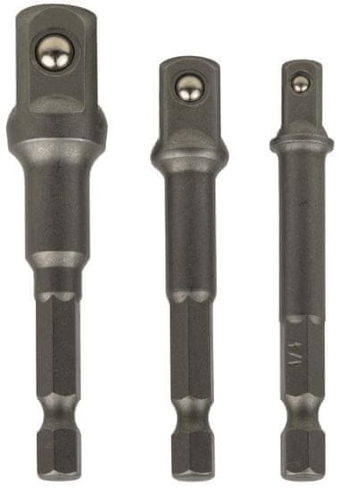 GEKO Sada adaptéru z Hex 1/4" na čtyřhran 1/4", 3/8", 1/2"