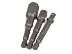 GEKO Sada adaptéru z Hex 1/4" na čtyřhran 1/4", 3/8", 1/2"