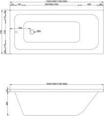 Mexen VEGA vana 180x80 55011808000 - MEXEN