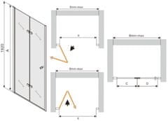 Mexen LIMA sprchové dveře zalamovací 85x190 cm 6mm, chrom-čiré 856-085-000-01-00 - MEXEN