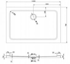 Mexen Mexen slim obdélníková sprchová vanička 130 x 70 cm, bílá - 40107013 - MEXEN