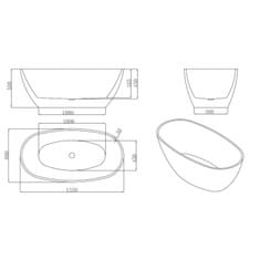 Mexen ERIS vana volně stojící 155x80x58 bílá, 53441558000 - MEXEN