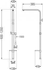 Mexen Q sprchový set , hladká hadice 150 cm, chrom 79395-00 - MEXEN