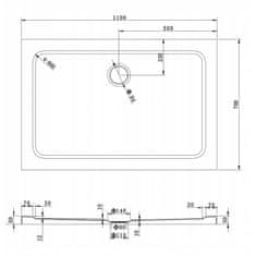 Mexen Mexen slim obdélníková sprchová vanička 110 x 70 cm, bílá - 40107011 - MEXEN