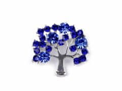 Kraftika 1ks 5 modrá platina brož strom života