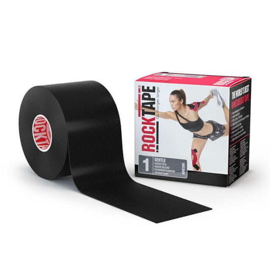 RockTape pro citlivou pokožku - černá - kinesiologický tejp 5 cm x 5 m