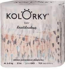 KOLORKY KOLORKY DAY - déšť a duhy - M (5-8 kg) - 21 ks - jednorázové eko plenky