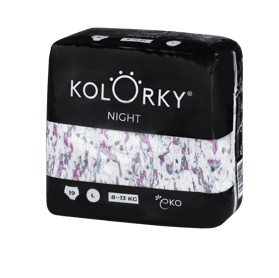 KOLORKY KOLORKY NIGHT - M (5-8 kg) - 21 ks - noční jednorázové eko plenky