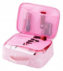 INNA Toaletní taška Make Up Bag Make Up Case Cestovní taška Beauty Case s rukojetí a kapsou Zrcadlo Kosmetické pouzdro ve světle růžové barvě Alpaca KOSBARBADOS-4