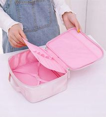 INNA Toaletní taška Make Up Bag Make Up Case Cestovní taška Beauty Case s rukojetí a kapsou Zrcadlo Kosmetické pouzdro ve světle růžové barvě Alpaca KOSBARBADOS-4