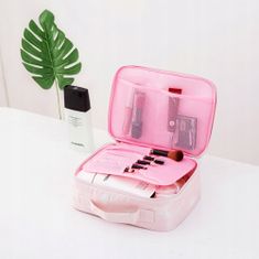 INNA Toaletní taška Make Up Bag Make Up Case Cestovní taška Beauty Case s rukojetí a kapsou Zrcadlo Kosmetické pouzdro ve světle růžové barvě Alpaca KOSBARBADOS-4