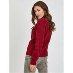Orsay Červený dámský žebrovaný svetr s ozdobnými knoflíky ORSAY_507486395000 L