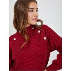 Orsay Červený dámský žebrovaný svetr s ozdobnými knoflíky ORSAY_507486395000 L