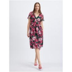 Orsay Černo-růžové dámské květované šaty ORSAY_471674-660000 38