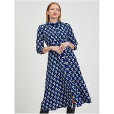 Orsay Černo-modré dámské vzorované šaty ORSAY_432059555000 38