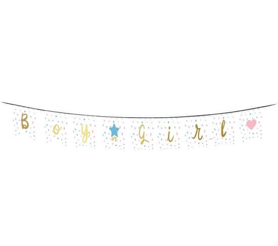 Guirca Banner Gender Reveal Boy or Girl 220cm