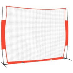 Greatstore Přenosná baseballová síť červená/černá 369x107x271cm ocel a PES