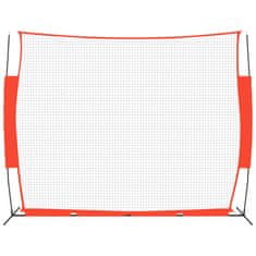 Greatstore Přenosná baseballová síť červená/černá 369x107x271cm ocel a PES