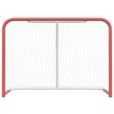 Vidaxl Hokejová branka se sítí červená/bílá 153x60x118 cm ocel a PES