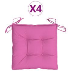 Vidaxl Podušky na židli 4 ks růžové 50 x 50 x 7 cm textil