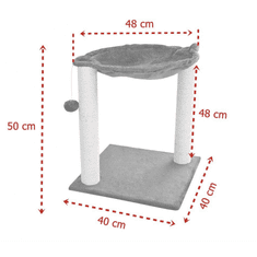 BB-Shop Tmavě šedý škrabák pro kočky, kočičí strom | Stojící houpací síť na sisalových sloupcích